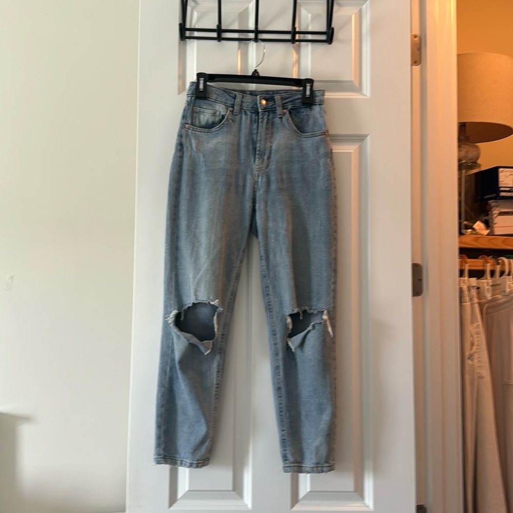 Blue jeans with rips